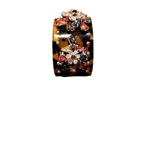 J Crew Tortoise Shell Jeweled Cuff Bracelet